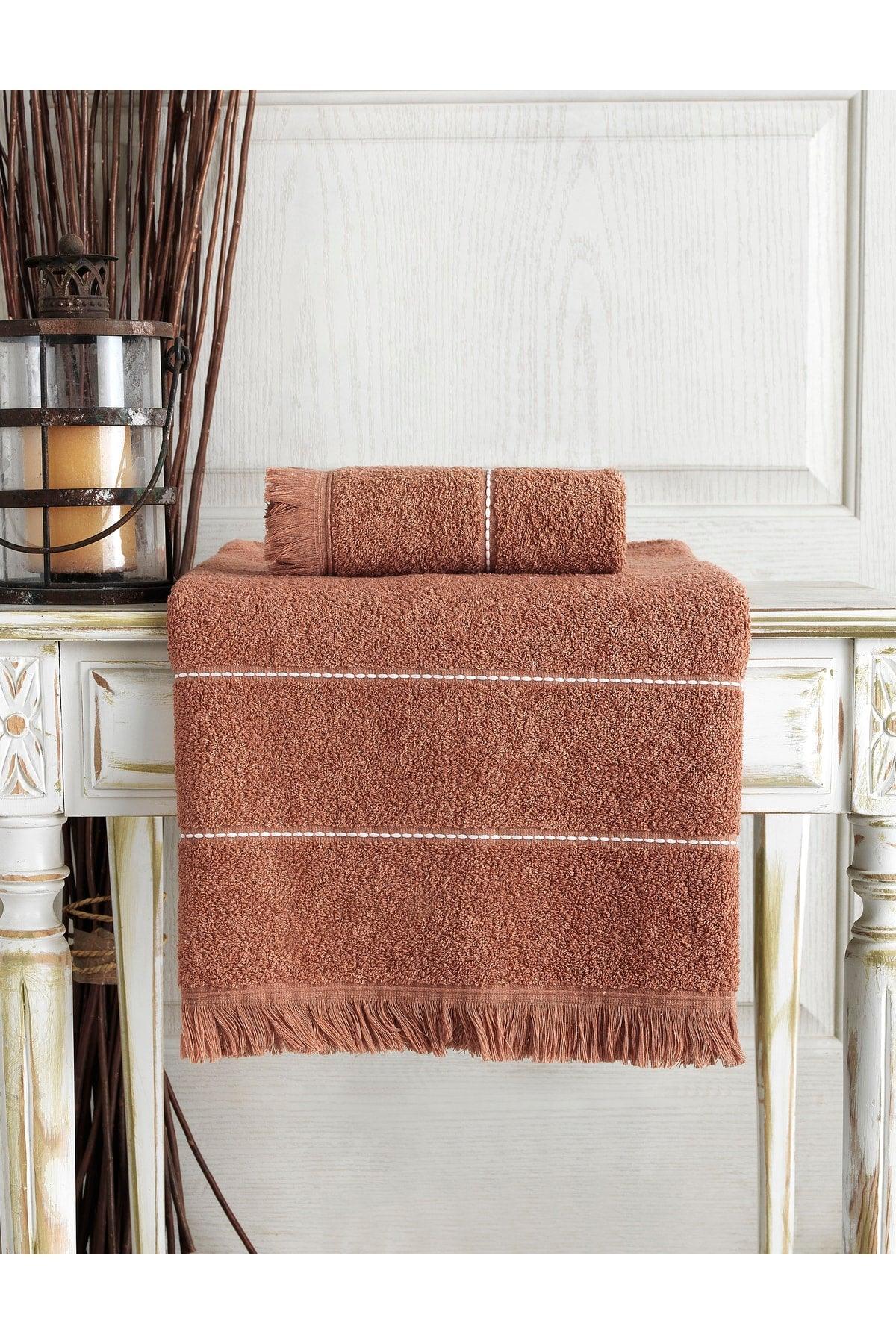 Pandora Tile Jacquard Fringed Bathroom Towel Set of 2 - Swordslife