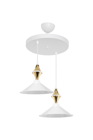 Maya Tile White/Gold Double Dining Room Living Room Hall Kitchen Chandelier