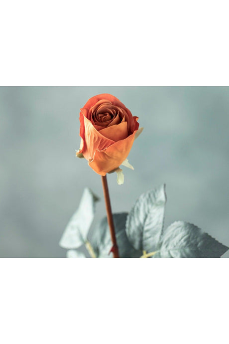 Petit Roses Single Branch Artificial Flower 50 Cm Orange - Swordslife