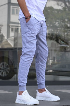 Men'S Gray Elasticated Tracksuit 4821