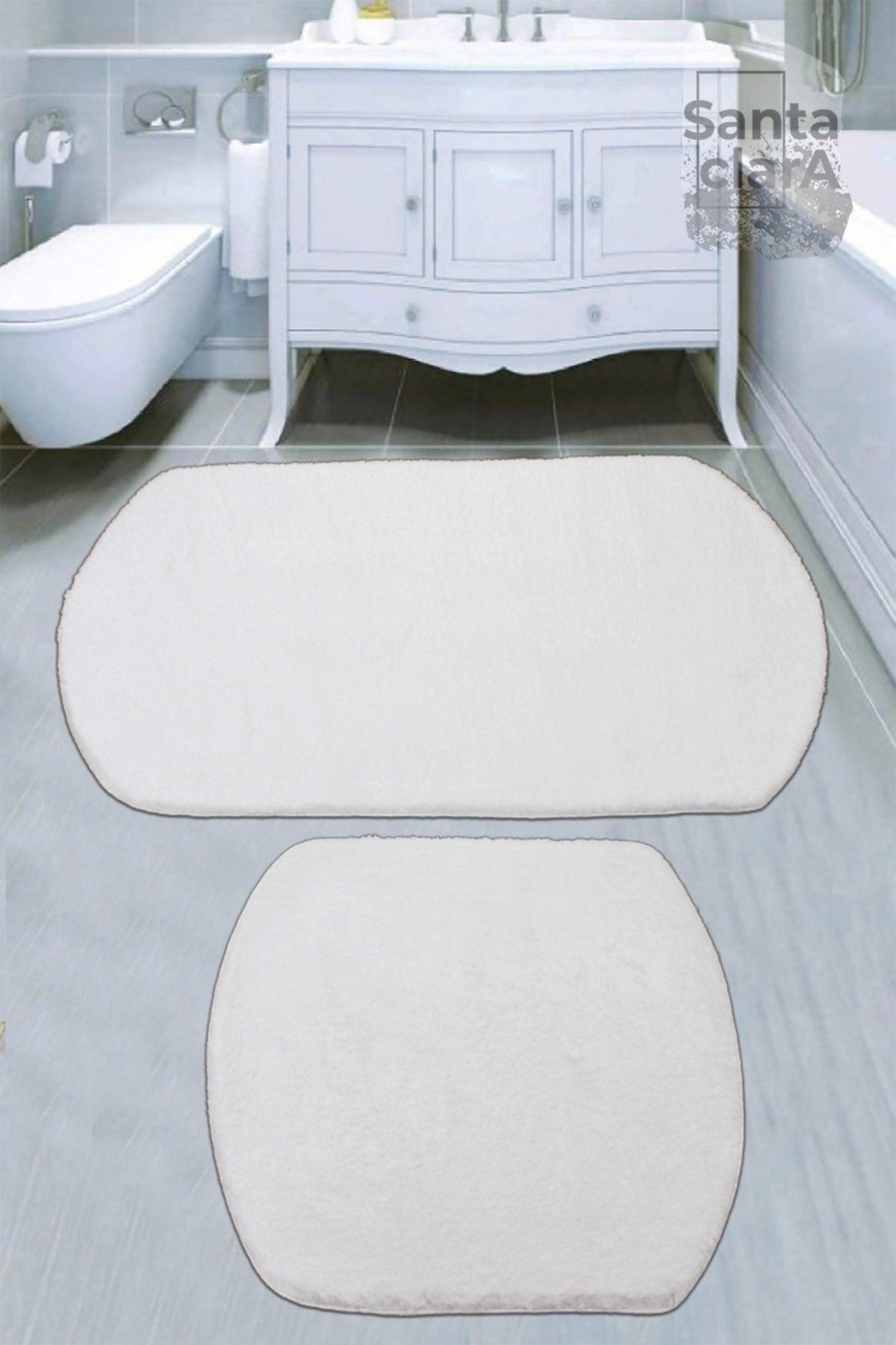 (60x100+60x50) Plush Non-Slip Base Double Closet Set White Bath Mat Set - Swordslife