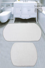(60x100+60x50) Plush Non-Slip Base Double Closet Set White Bath Mat Set - Swordslife