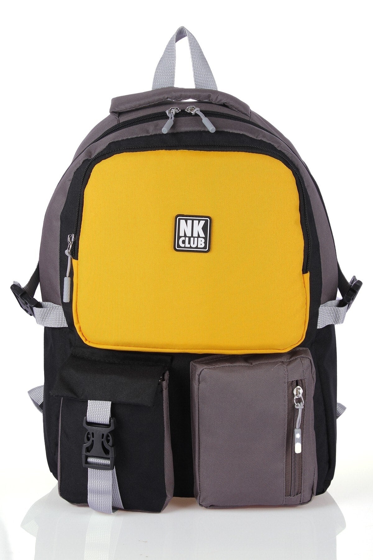 Hkn 9012 Primary School Backpack School Bag Multi Compartment Mustard