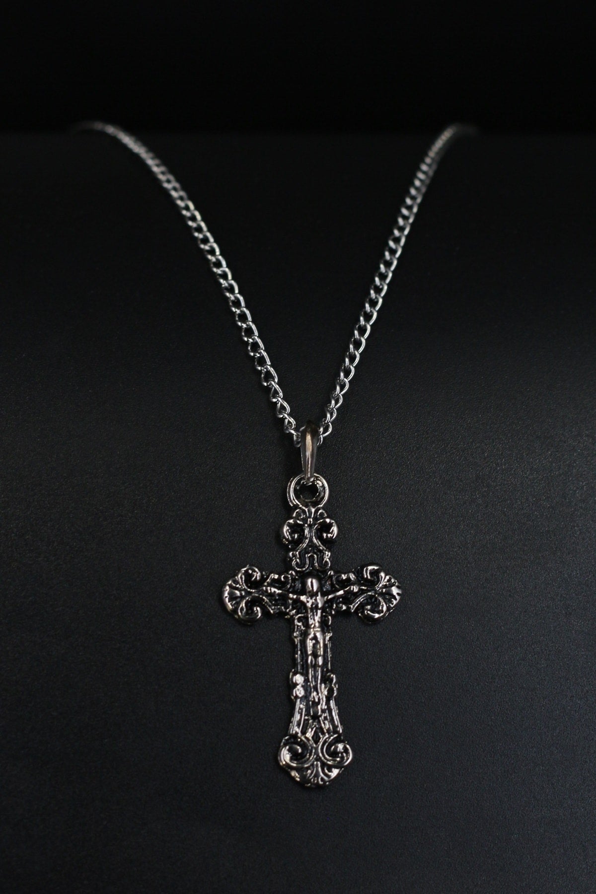 Jesus Cross Silver Color Necklace