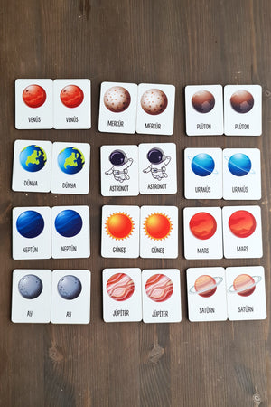 Holz-Weltraum-Memory-Matching-Spiel, Intelligenzkarten für Vorschulkinder