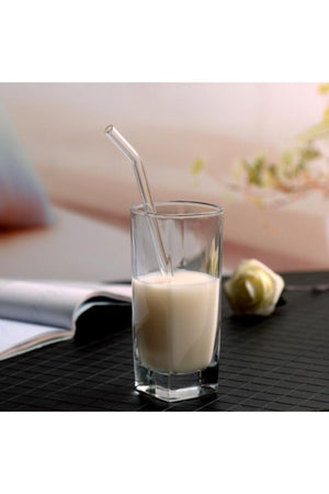 Pcs Transparent Glass Straws -Curved Glass Straws
