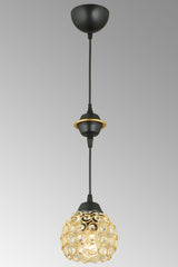 Black Single Crystal Downward Facing Luxury Chandelier