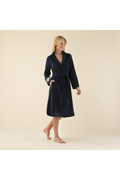 Coranda Women's Bathrobe Marine Blue - Swordslife