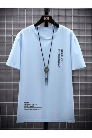 Boys Bebe Blue Believe Printed Oversize T-Shirt