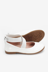 Girl's Bow White Flat Shoes