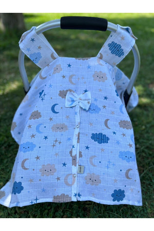 Run Baby Muslin Fabric Snap Snap Stroller Cover (Cloud Pattern) 75X100Cm