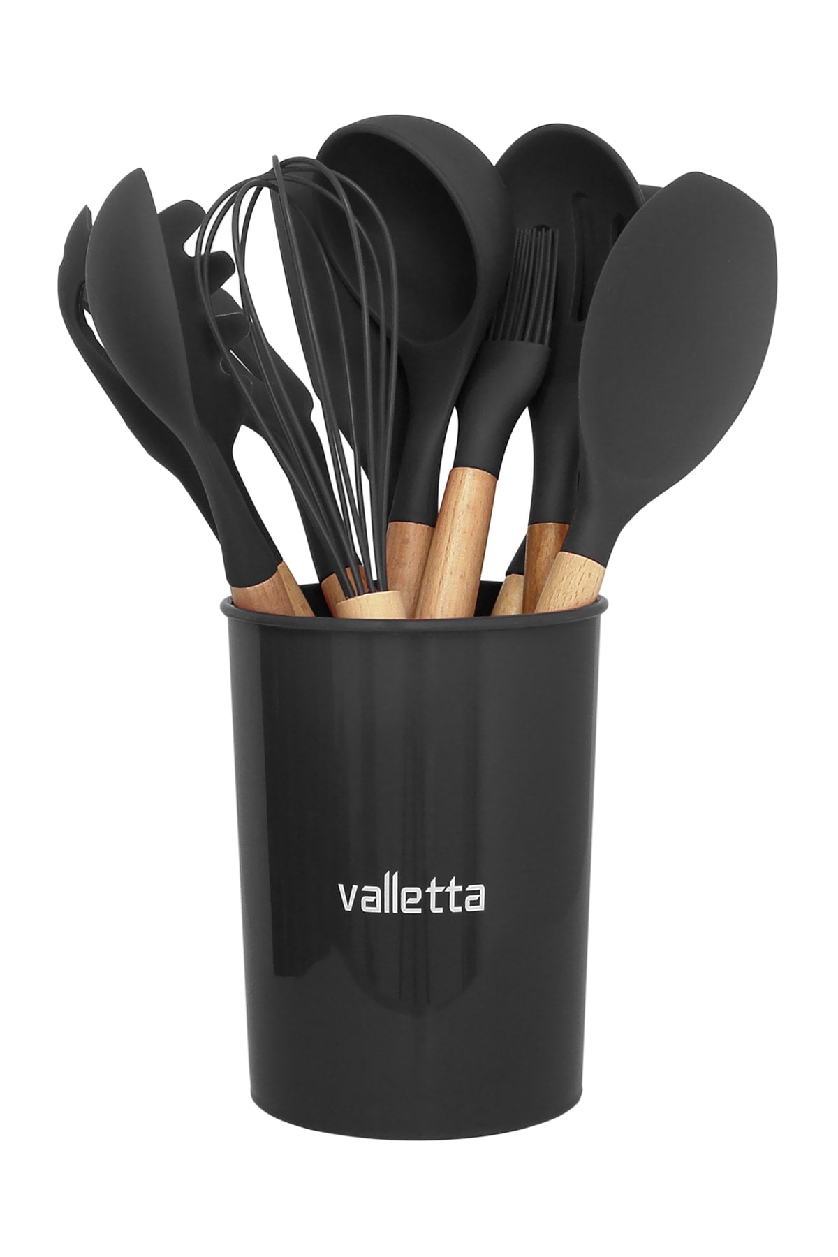 Mikla Heat Resistant Fireproof Non-Stick 33 Piece Silicone Spatula Kitchen Set Black