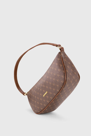 Braune Tasche 231 mit Logomuster für Damen