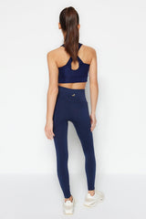 Vella - Navy Blue High Waist Contouring Tights - Swordslife