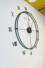 Roman Numeral Scandinavian 80 Cm Black, Special Design Decorative Metal Wall Clock - Swordslife