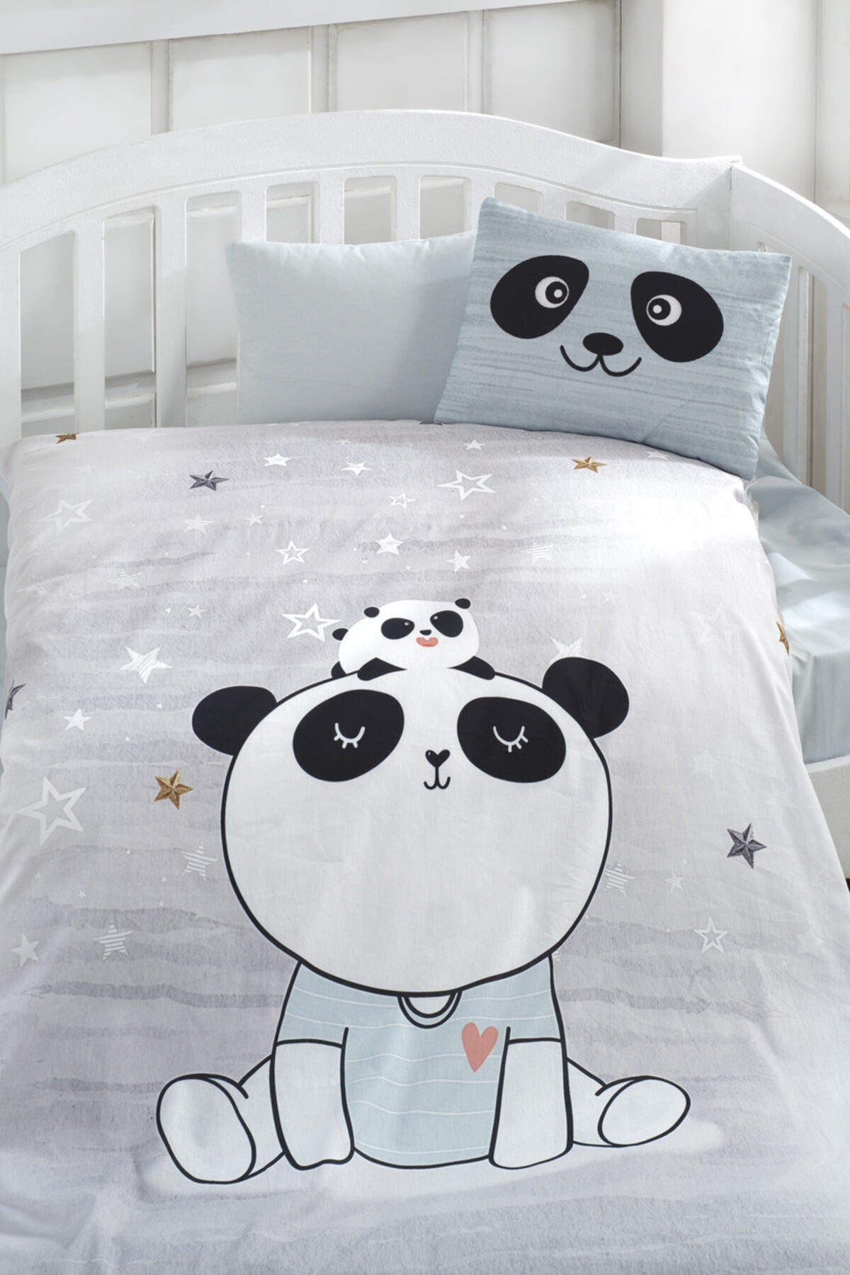 Baby Gray Cotton Digital Printed 3D Duvet Cover Set