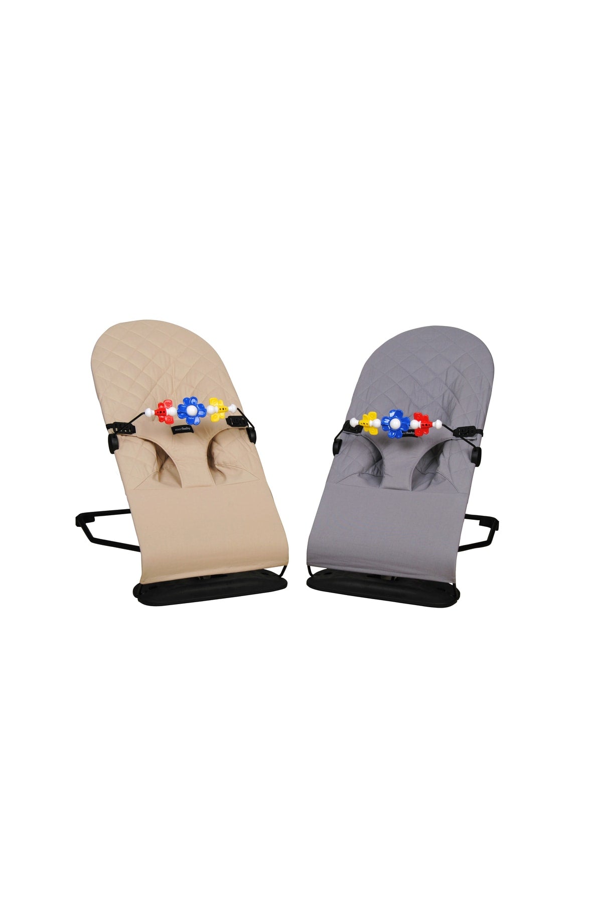 Baby Carriage With Toys - Beige - New Series