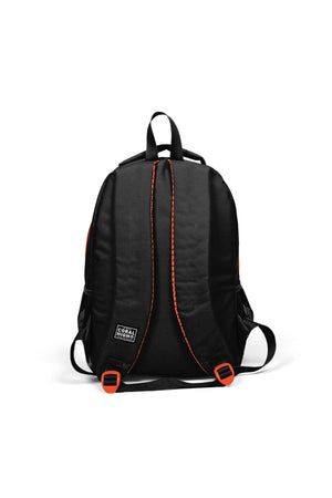 Dreiteiliges Schulrucksack-Set für Kinder mit Basketball-Muster, Schwarz/Orange, 14385