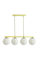 Caesar White Glass Modern Design Dining Table Top - Living Room 4-Piece Chandelier