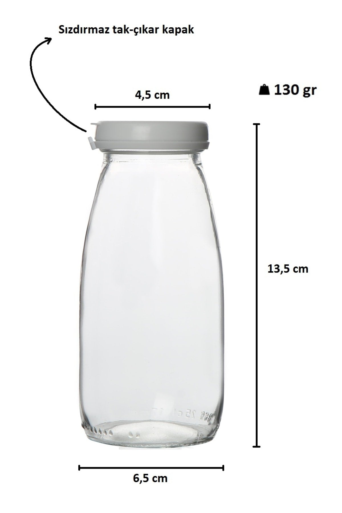 6 Pcs Transparent Glass Bottle Milk Buttermilk Lemonade Vinegar Beverage Bottle Multi-Purpose