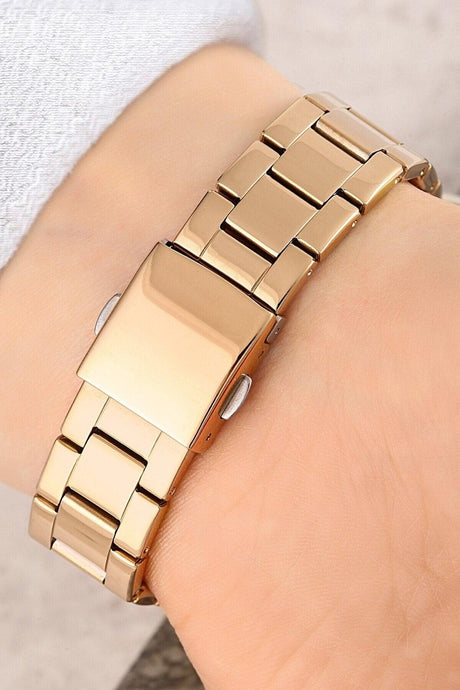 Steel Band Rose Color 3 Atm Waterproof Women's Wristwatch - Swordslife