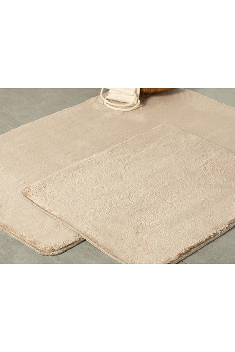 Poffy 2 Pcs Bath Mat Set 60x100 - 50x60 Cm Mink - Swordslife