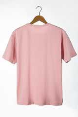 Men's Pink Panda Printed Crew Neck Oversize Fit Basic Cotton T-shirt