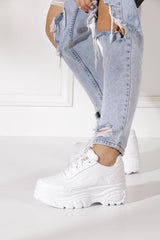 Casual Women's White Sneakers High Sole 6 Cm Comfortable Lightweight Sneaker 001 - Swordslife