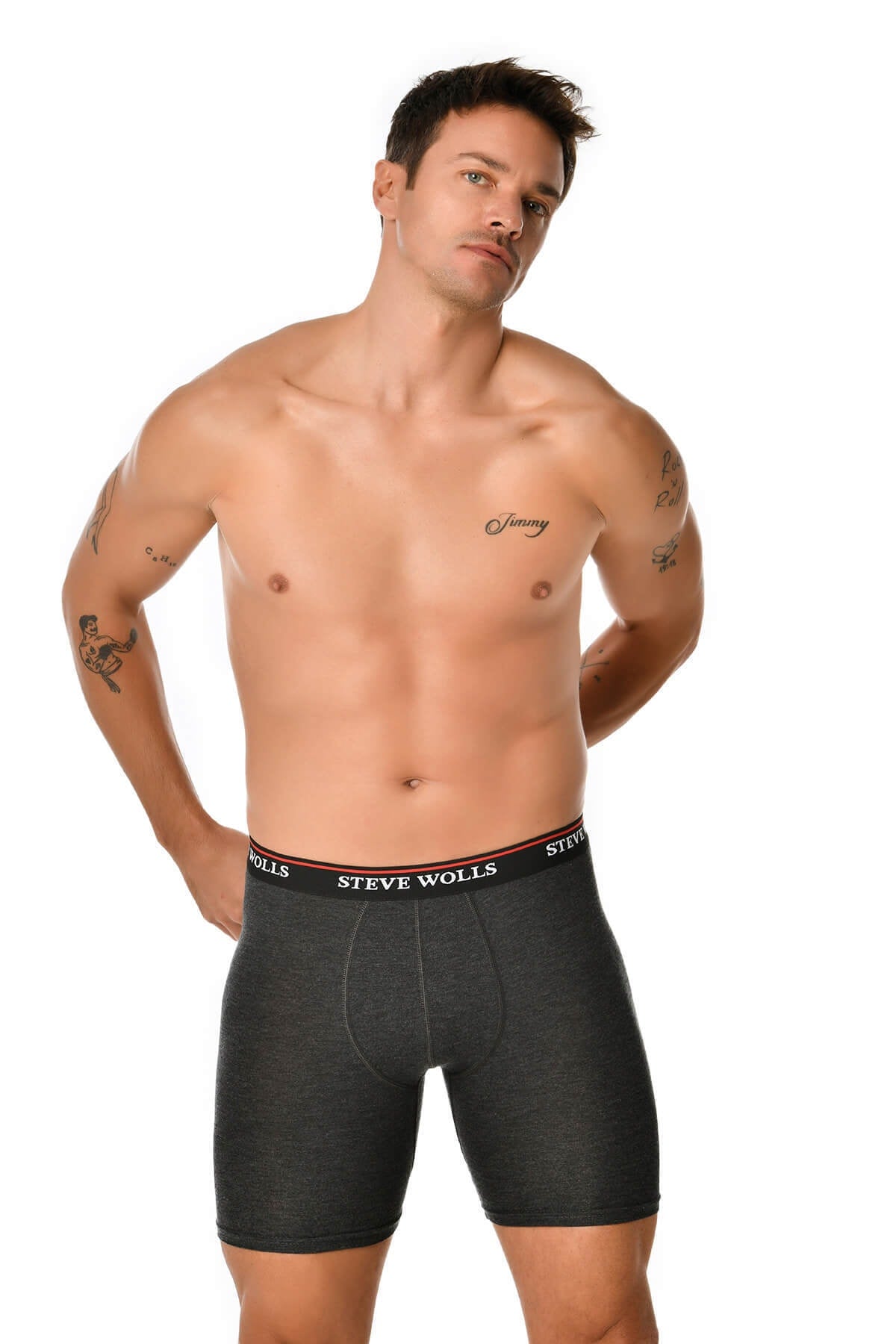 Men'S Mixed Color Bamboo Long Leg Boxer Set Of 5