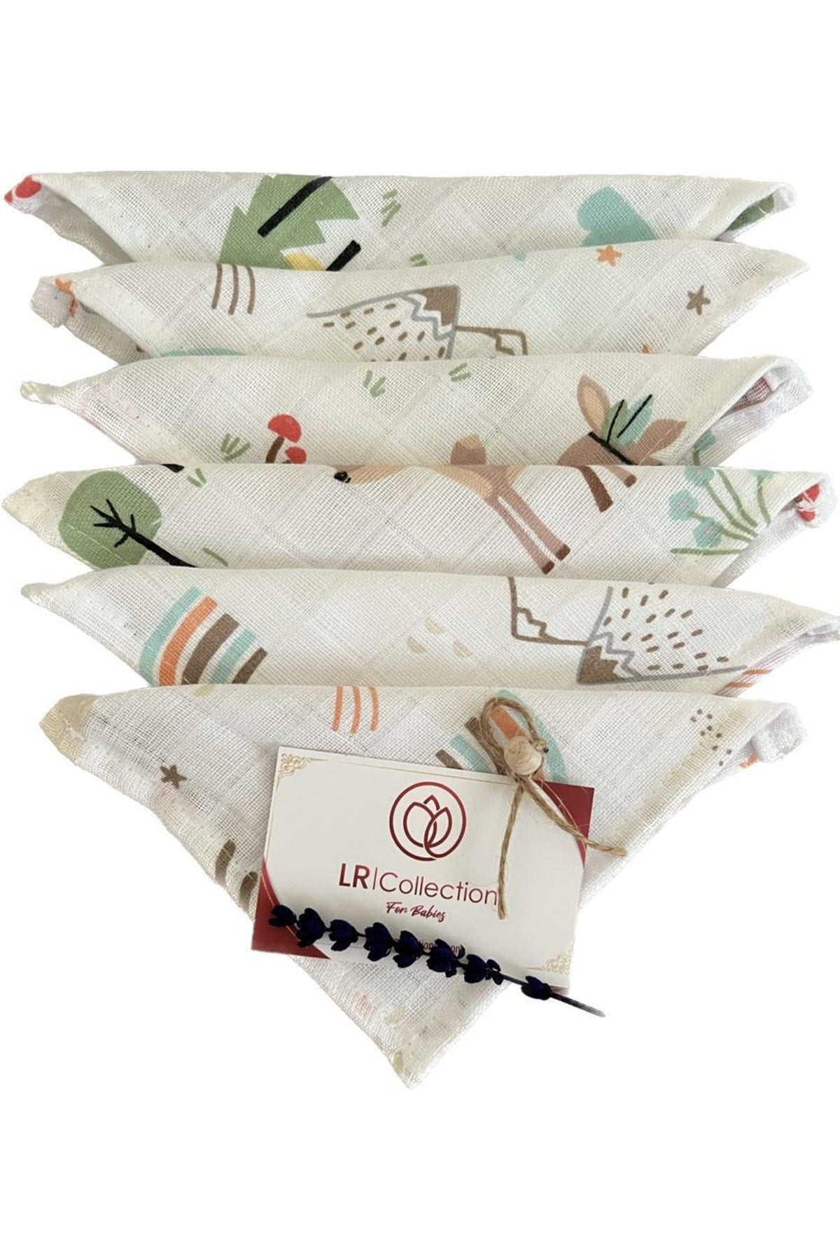 6 Piece Muslin Mouth Wipes Made of 100% Cotton Muslin Fabric