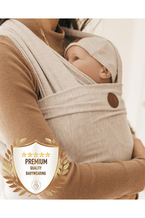 Flexibles Tragetuch aus hochwertiger Baumwolle erster Klasse in weichem Beige (Babytrage-Spezialstoff)