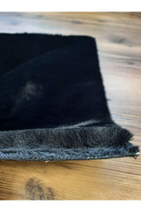 Rabbit Rabbit Feather Black 2-Piece Bath Mat Set Non-Slip Leather-Based Soft Closet Set - Swordslife