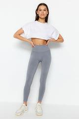 Vella - Gray High Waist Gainer Leggings - Swordslife