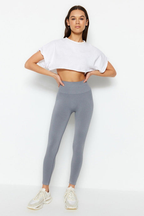 Vella - Gray High Waist Gainer Leggings - Swordslife
