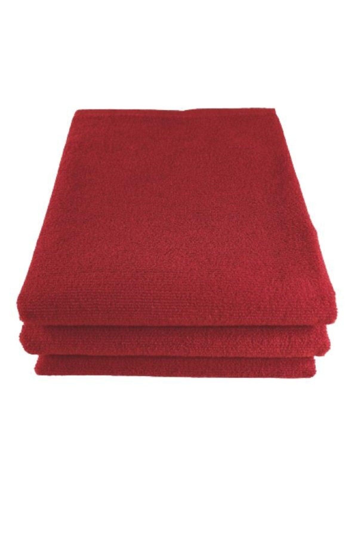 3 Pieces Red Microfiber Hand Face Hairdresser Sports Towel 50x90 Cm - Swordslife