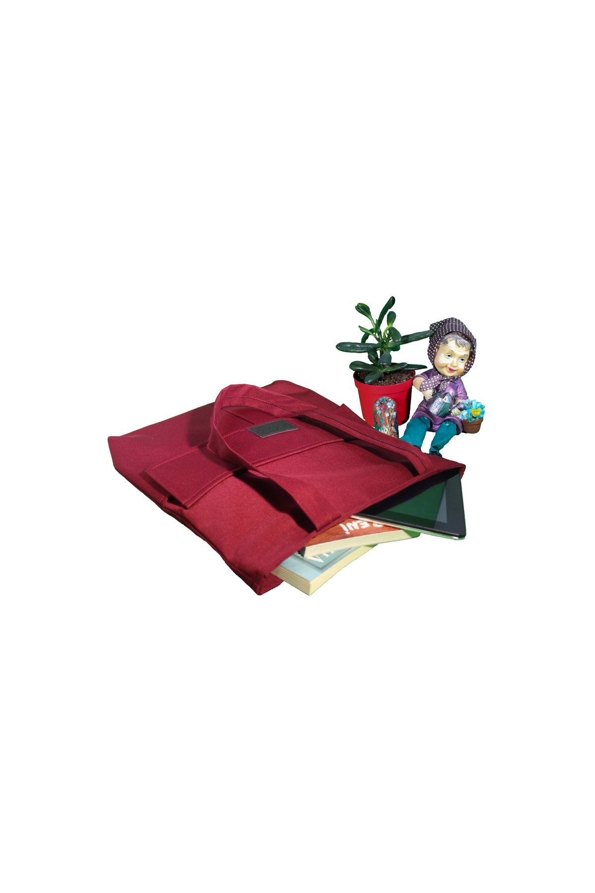Claret Red Bag für Damen mit Reißverschluss, Hand- und Schultertasche aus Canvas