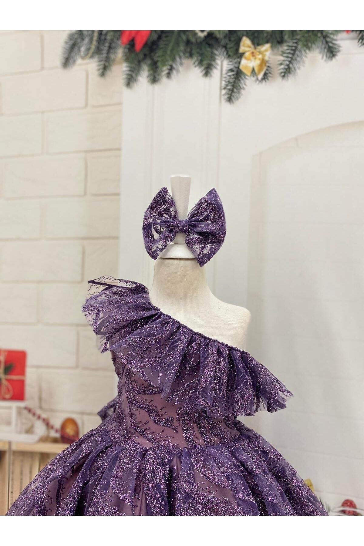 Lilac One-Shoulder Girl's Dress