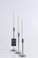 ( Triple ) Flat Foot Silver Candlestick Candle Holder Decorative Candle Holder Home Decoration Stainless - Swordslife