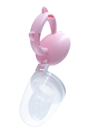 Baby Beißring Obst Gemüse Püree Schnuller Silikon Rosa