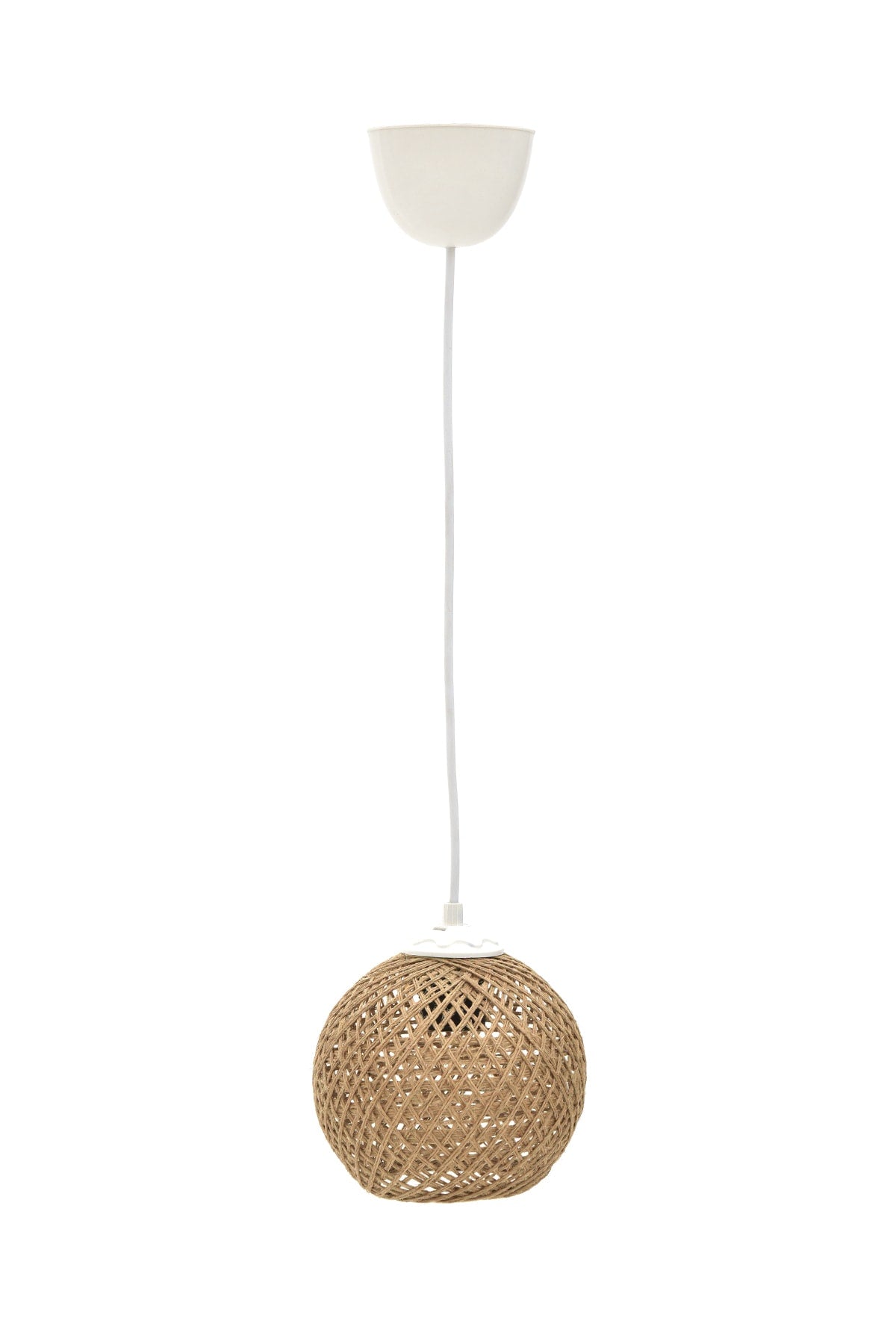 Balle Wicker Pendelkugel-Kronleuchter (weißes Aufhängerset)
