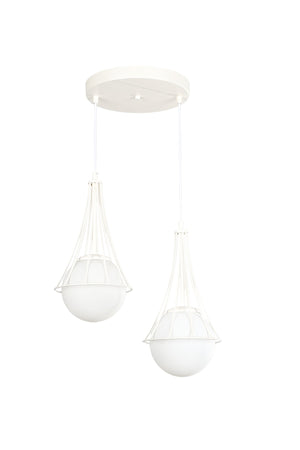 Lapis 2Nd White-White Glop Glass Chandelier