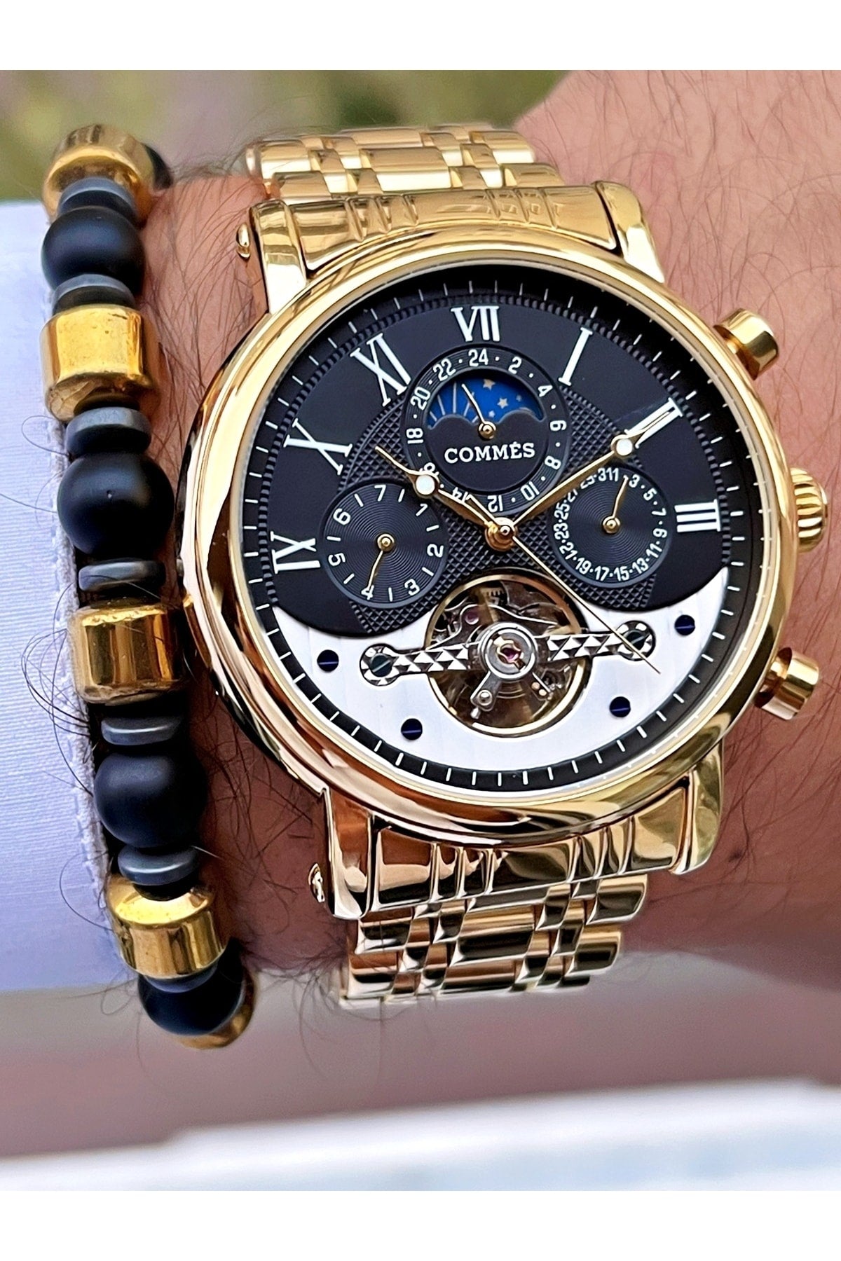 Zeit Automatische Bewegung Luxus Herren Armbanduhr