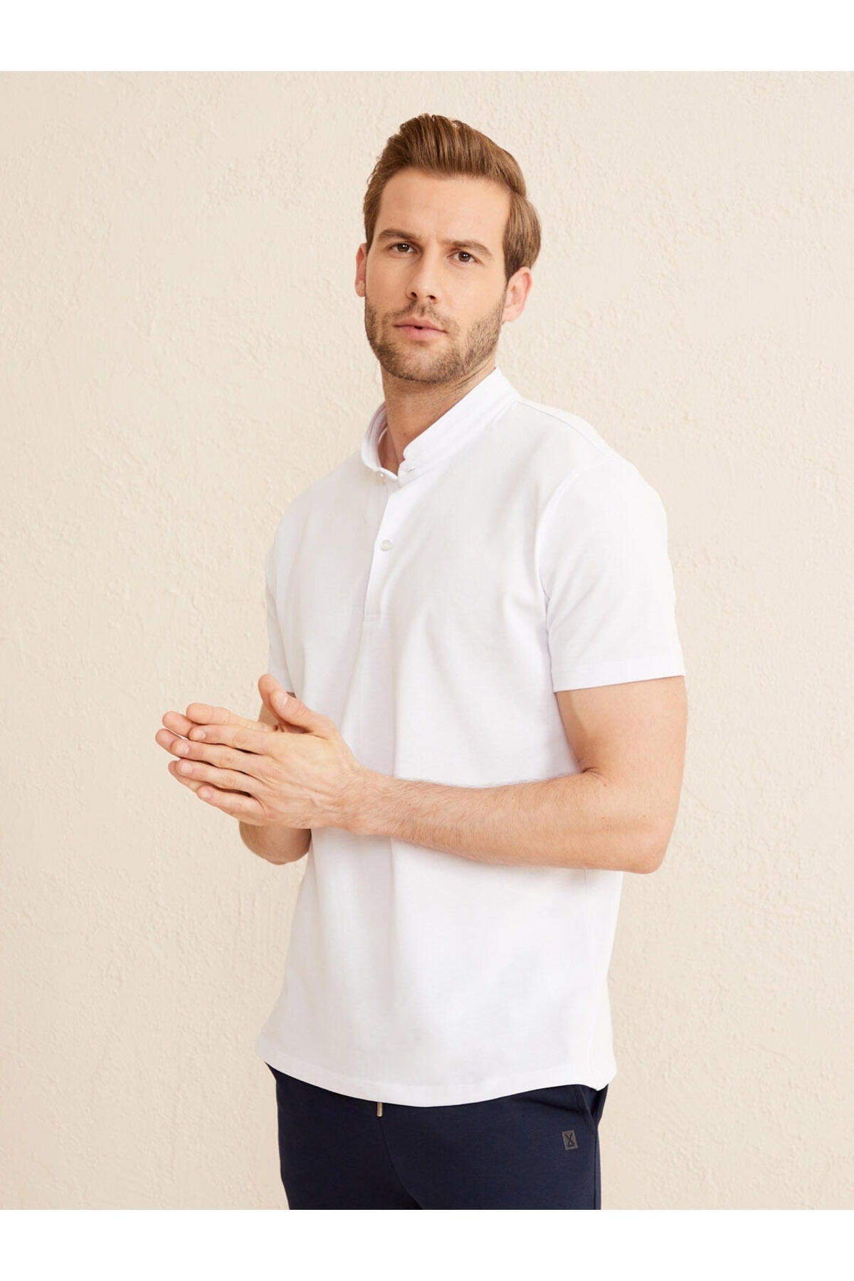 Classic Collar Cotton Regular Fit Basic T-Shirt