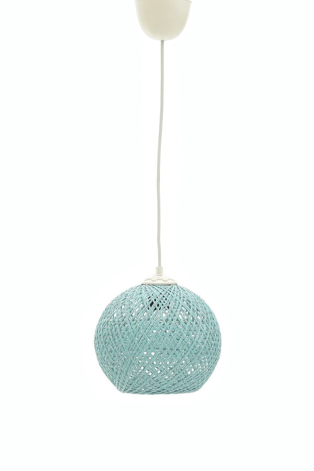 Balle Cyan Pendelleuchte Kugelleuchter weißes Kabel