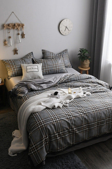 Elastic Linen Duvet Cover Set Single Scandinavian - Swordslife
