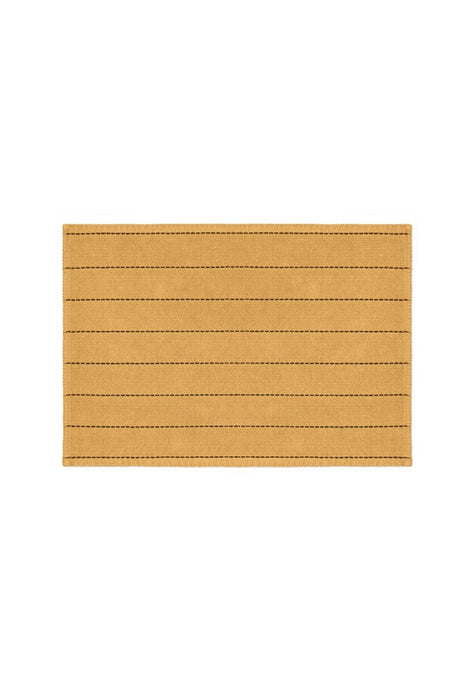 Basic Stripe Natural Cotton 2-Pack Bathroom Rug 60x100 50x60 Cm Spruce Yellow - Swordslife
