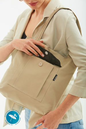 Beige U7 2-Compartment Large Volume Waterproof Fabric Women'S Sports Daily Arm And Shoulder Bag B:35 E:35