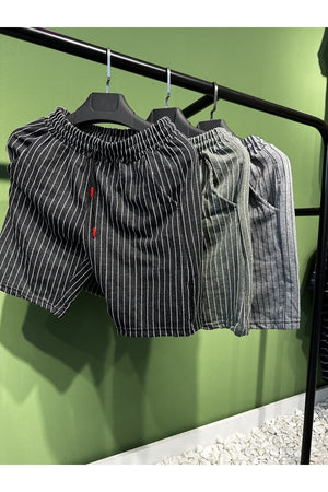Black Khaki Gray Men'S Striped Regular Fit 3-Pack