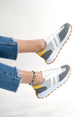 Unisex SNKR Gray Yellow Casual Casual Sneakers Sneaker