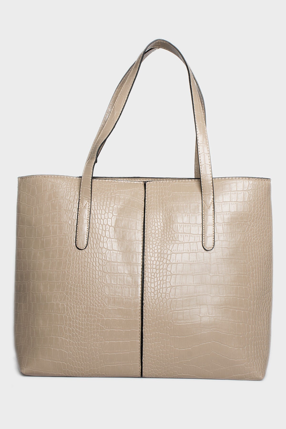 Women'S Crocodile Pattern 2-Sleeve Zippered Large Size Bag Shoulder Bag, Clutch Bag, Laptop Bag